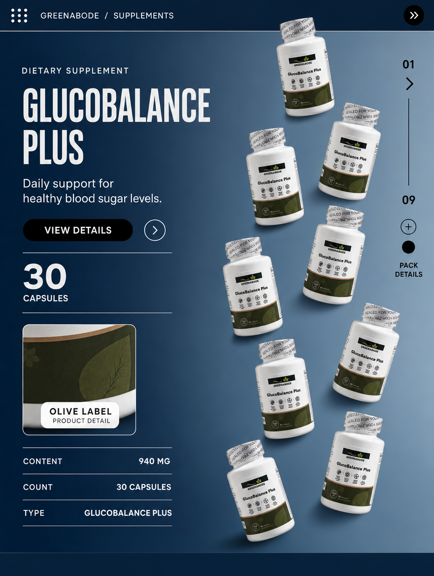 Greenabode GlucoBalance Plus – Daily Wellness Supplement with Cinnamon, Chromium & Mulberry, 30 Capsules